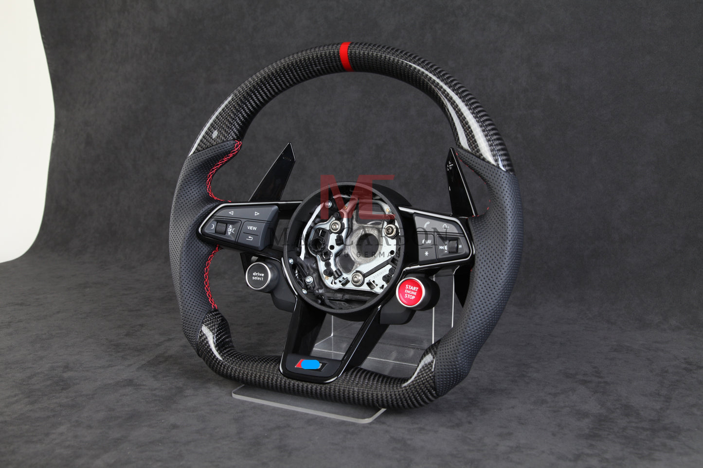 Volant complet MC MAX CARBON Performance Dry Carbon avec boutons et palettes de changement de vitesse de remplacement pour Audi R8 4S 