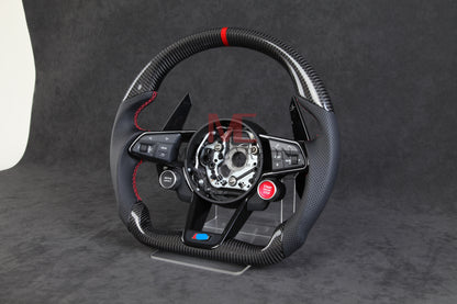 Volant complet MC MAX CARBON Performance Dry Carbon avec boutons et palettes de changement de vitesse de remplacement pour Audi R8 4S 