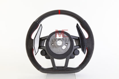 Volant complet MC MAX CARBON Performance Dry Carbon avec boutons et palettes de changement de vitesse de remplacement pour Audi R8 4S 