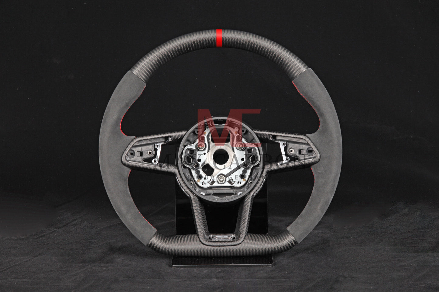 MC MAX CARBON Performance Dry Matt Carbon Steering Wheel with Clasp Replacement for Audi R8 4S