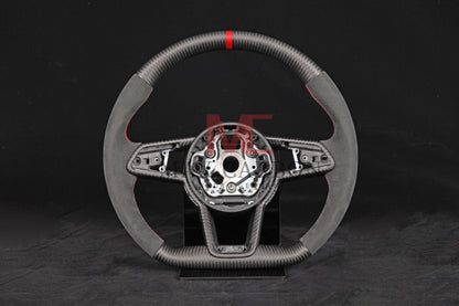 MC MAX CARBON Performance Dry Matt Carbon Steering Wheel with Clasp Replacement for Audi R8 4S