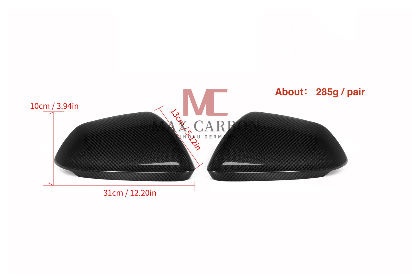 MAX CARBON Performance replacement mirror caps for AUDI Q8 SQ8 RSQ8 4M Lamborghini Urus