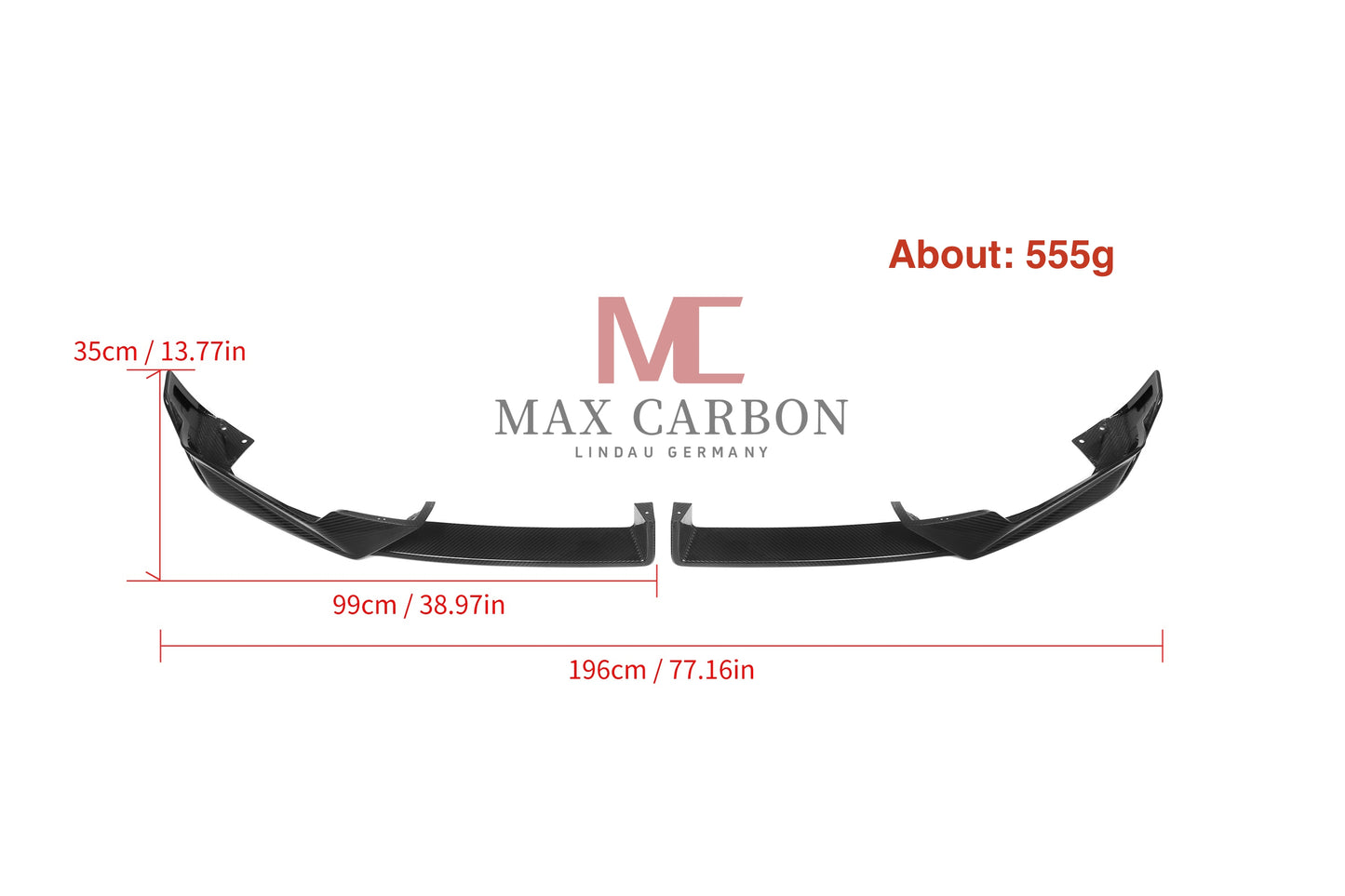 MAX CARBON Performance Large Front Lip Spoiler for BMW G05 LCI X5 