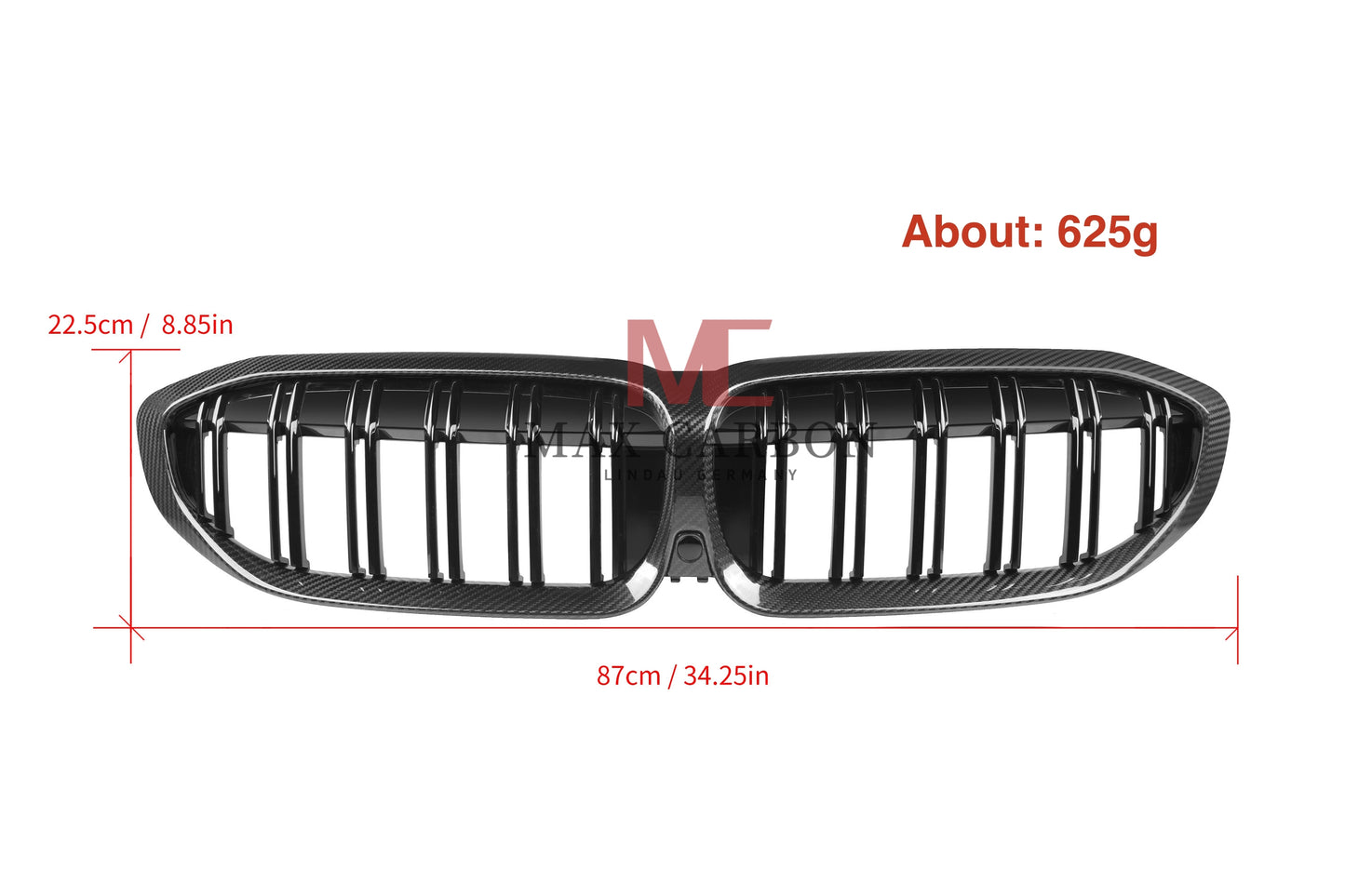 MC MAX CARBON Dry Carbon Grille Replacement for BMW G20 G21 incl. M340i
