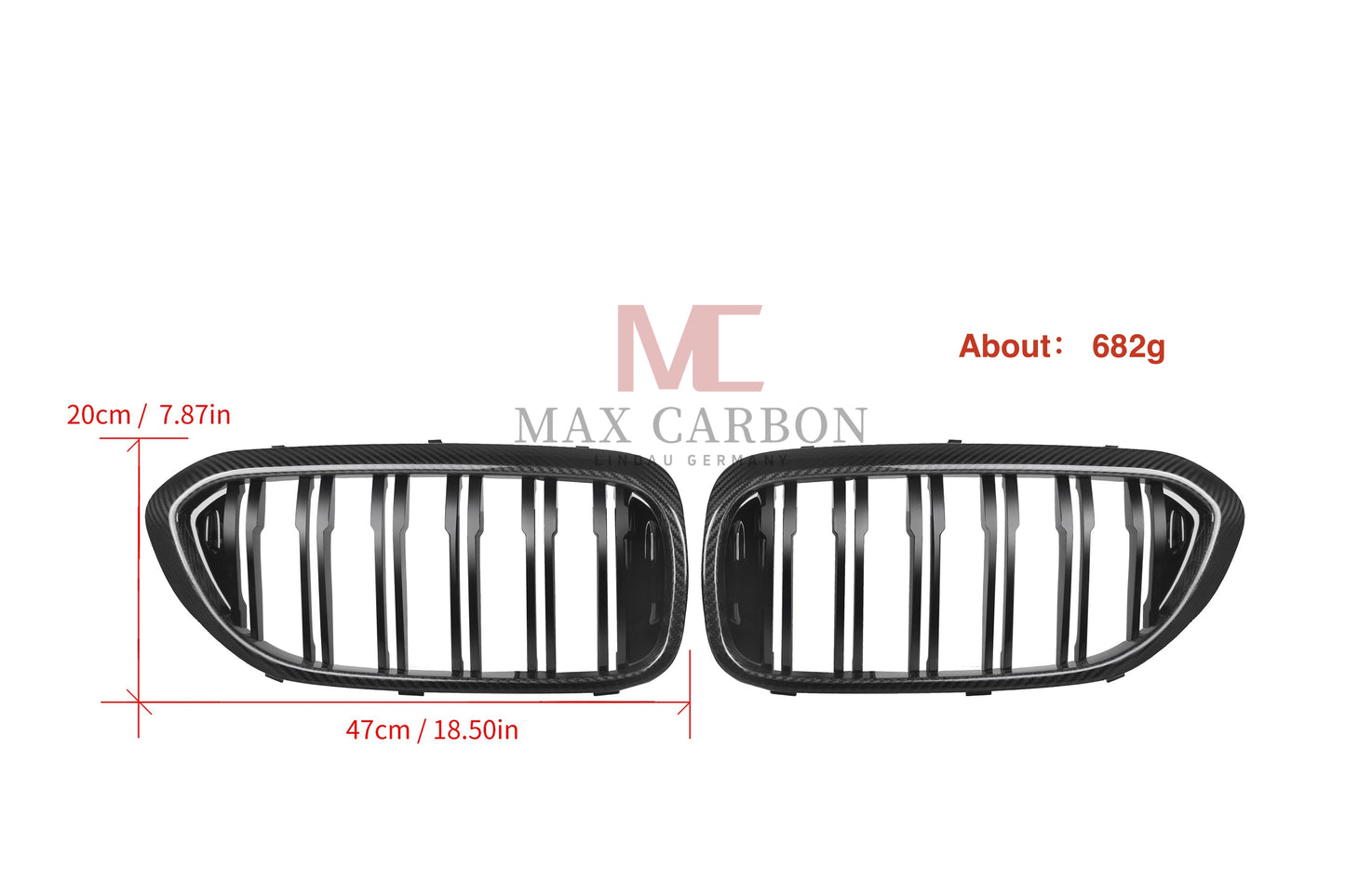 MC MAX CARBON Dry Carbon Performance Grille Replacement for BMW M5 F90 pre LCI G30 G31 5 Series pre LCI