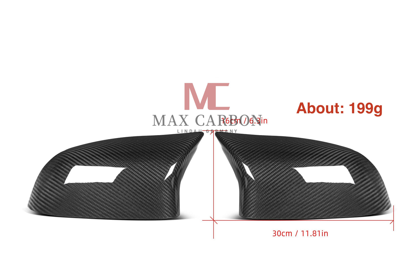 MC MAX CARBON Performance replacement mirror caps for BMW X3 X4 X5 X6 F25 LCI F26 F15 F16 