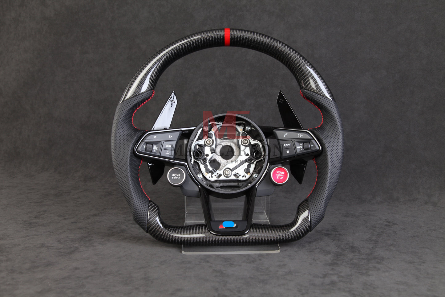 Volant complet MC MAX CARBON Performance Dry Carbon avec boutons et palettes de changement de vitesse de remplacement pour Audi R8 4S 