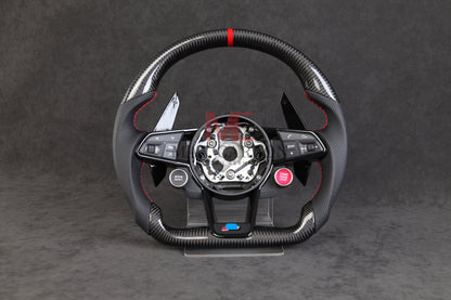 Volant complet MC MAX CARBON Performance Dry Carbon avec boutons et palettes de changement de vitesse de remplacement pour Audi R8 4S 