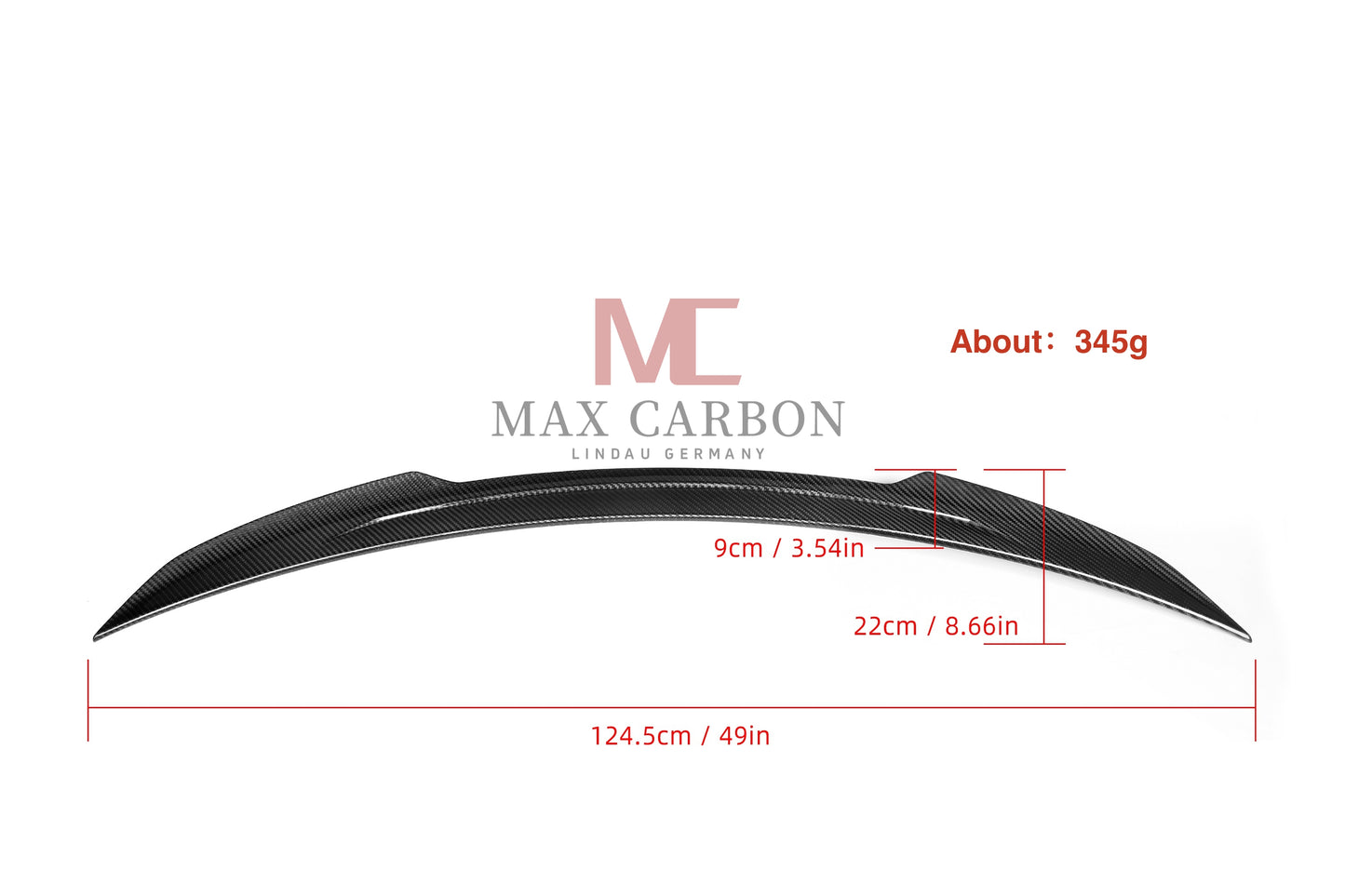 MC MAX CARBON Performance rear spoiler lip for Mercedes C Class W206 C63 C43 