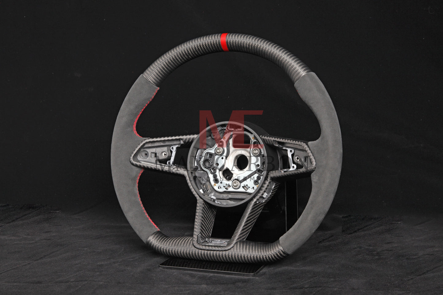 MC MAX CARBON Performance Dry Matt Carbon Steering Wheel with Clasp Replacement for Audi R8 4S