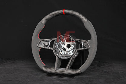 MC MAX CARBON Performance Dry Matt Carbon Steering Wheel with Clasp Replacement for Audi R8 4S