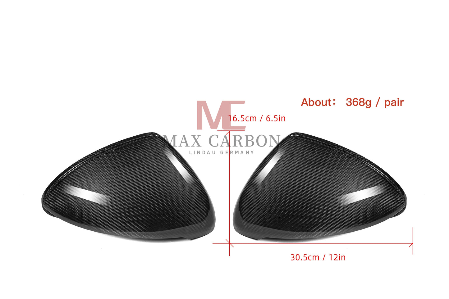 Coques de rétroviseurs de rechange MC Performance MAX CARBON pour Porsche Cayenne 958.2 92A de 2014 à 2017 