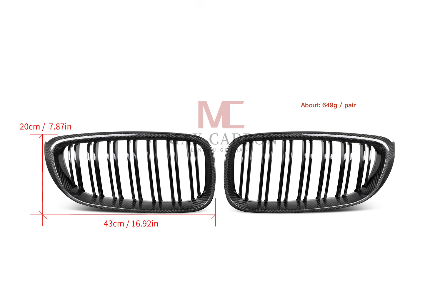 MC MAX CARBON Performance Grille Grill Replacement for BMW F34 All Models 