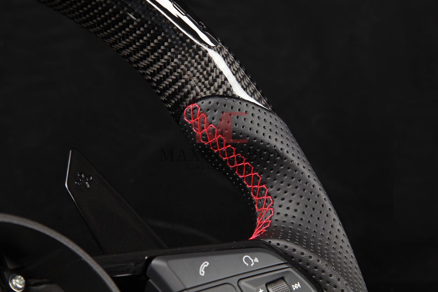 MC MAX CARBON Performance Dry Carbon Smart Steering Wheel LED Sport for Audi R8 4S