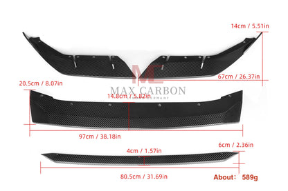 MAX CARBON Dry Carbon Prepreg Performance large front lip suitable for BMW M5 F90