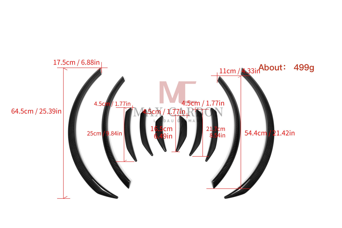 Enjoliveurs de préparation de passage de roue MC MAX CARBON Performance Dry Carbon pour BMW Série 4 G26 tous modèles 