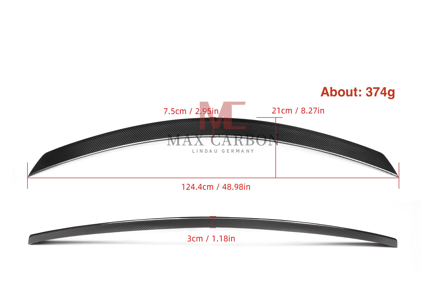 MC MAX CARBON Performance Spoiler Rear Spoiler Lip for Mercedes Benz C Class W204 C204 AMG C63 