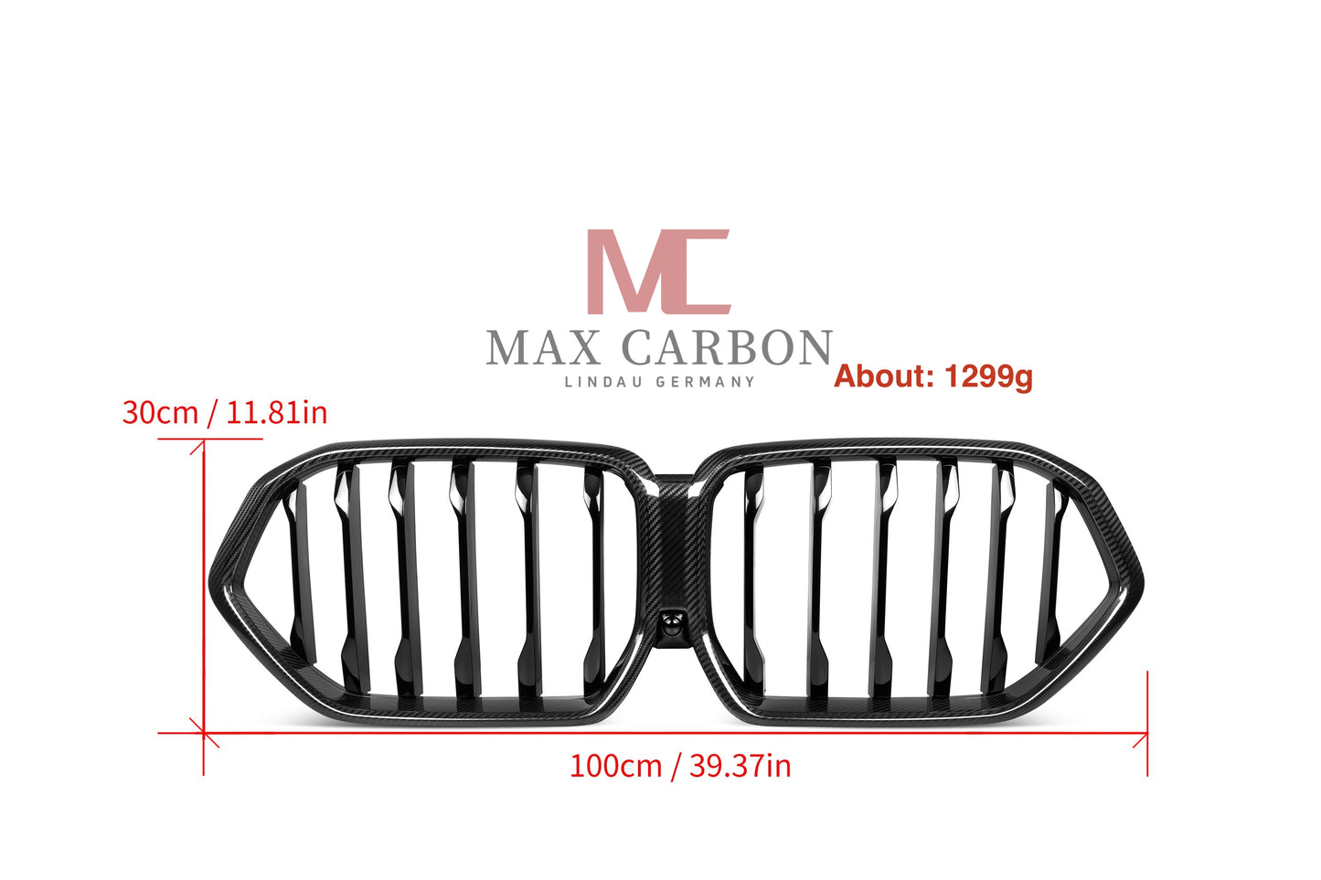 MC MAX CARBON Dry Carbon Performance Grille Grill Replacement for BMW X6 G06 X6M F96 
