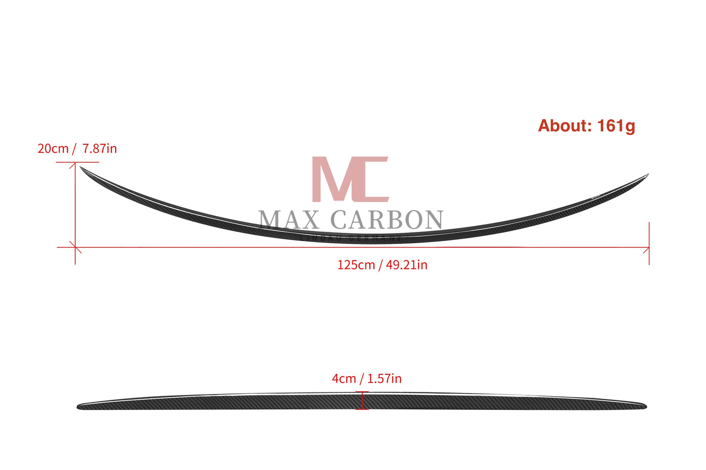 MC MAX CARBON Performance rear spoiler lip for Mercedes C Class W206 C63 C43 