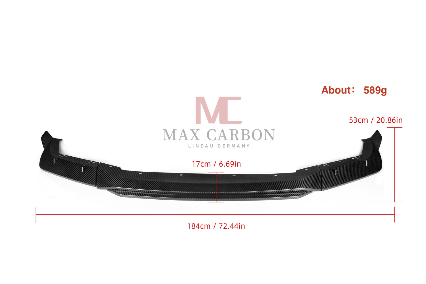 MAX CARBON Dry Carbon Prepreg Performance large front lip suitable for BMW M5 F90
