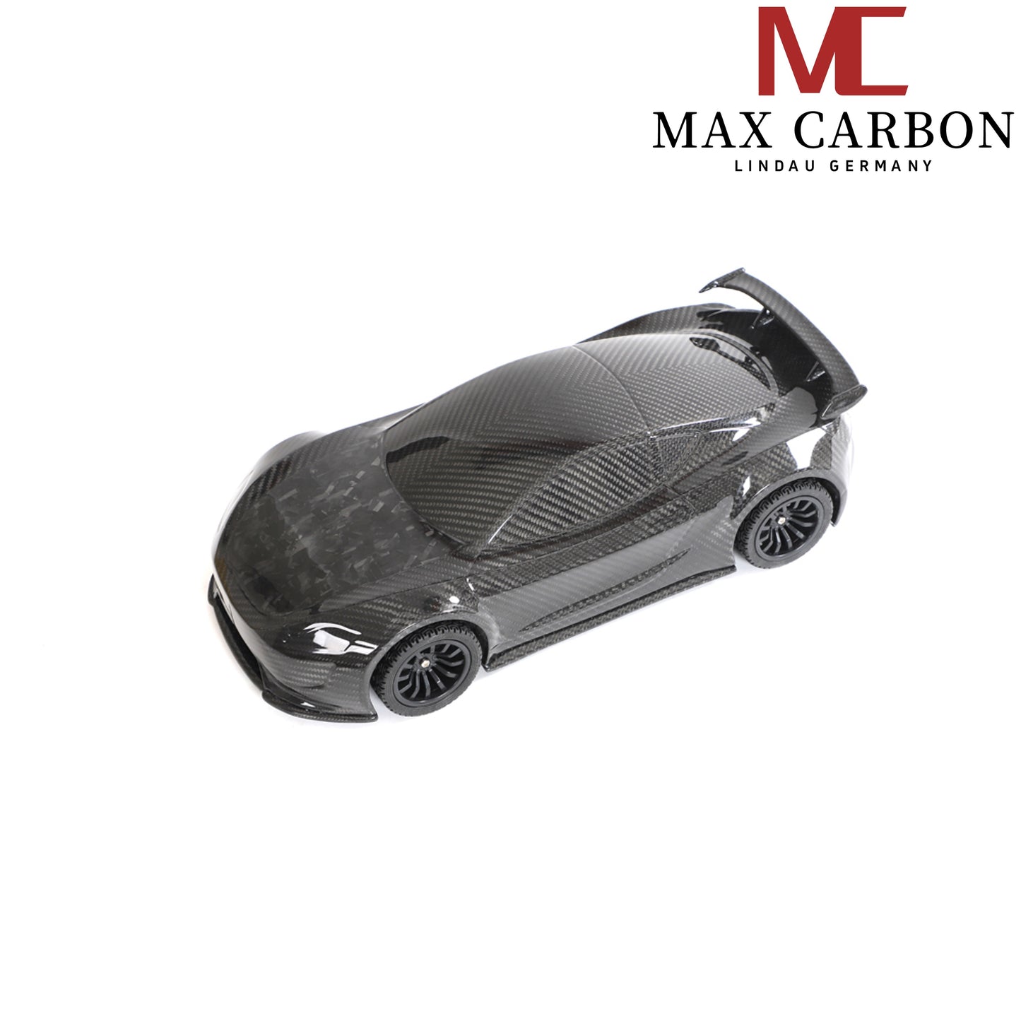MAX CARBON Lifestyle Real Carbon Forged Carbon Hybrid Carbon Model Car made of Dry Carbon Prepreg 1:18 Sports Car Design Model Car