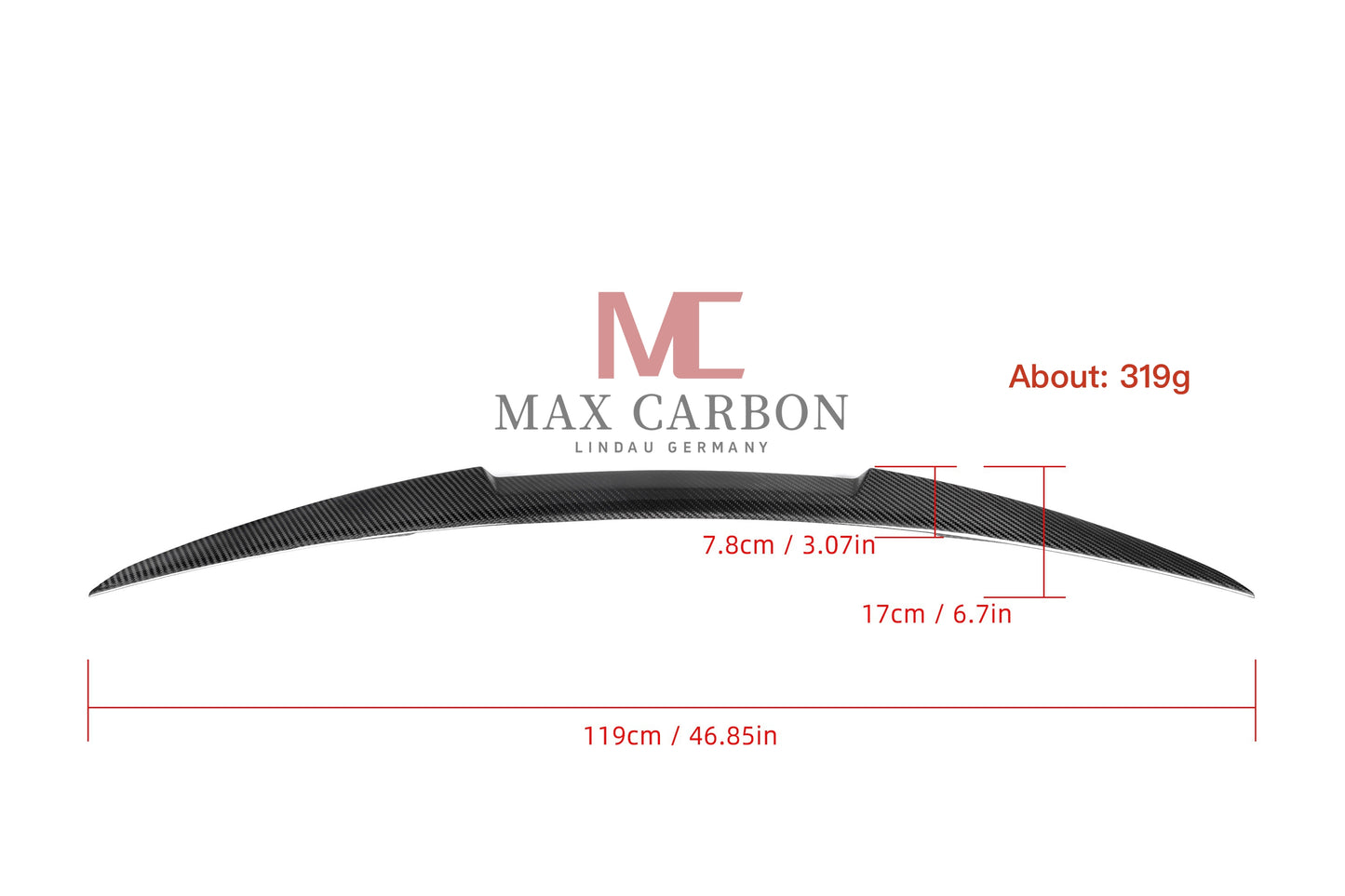 MAX CARBON Dry Carbon Performance Sport Spoiler Lip for Audi A5 S5 RS5 B8 Coupe 