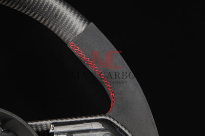MC MAX CARBON Performance Dry Matt Carbon Steering Wheel with Clasp Replacement for Audi R8 4S