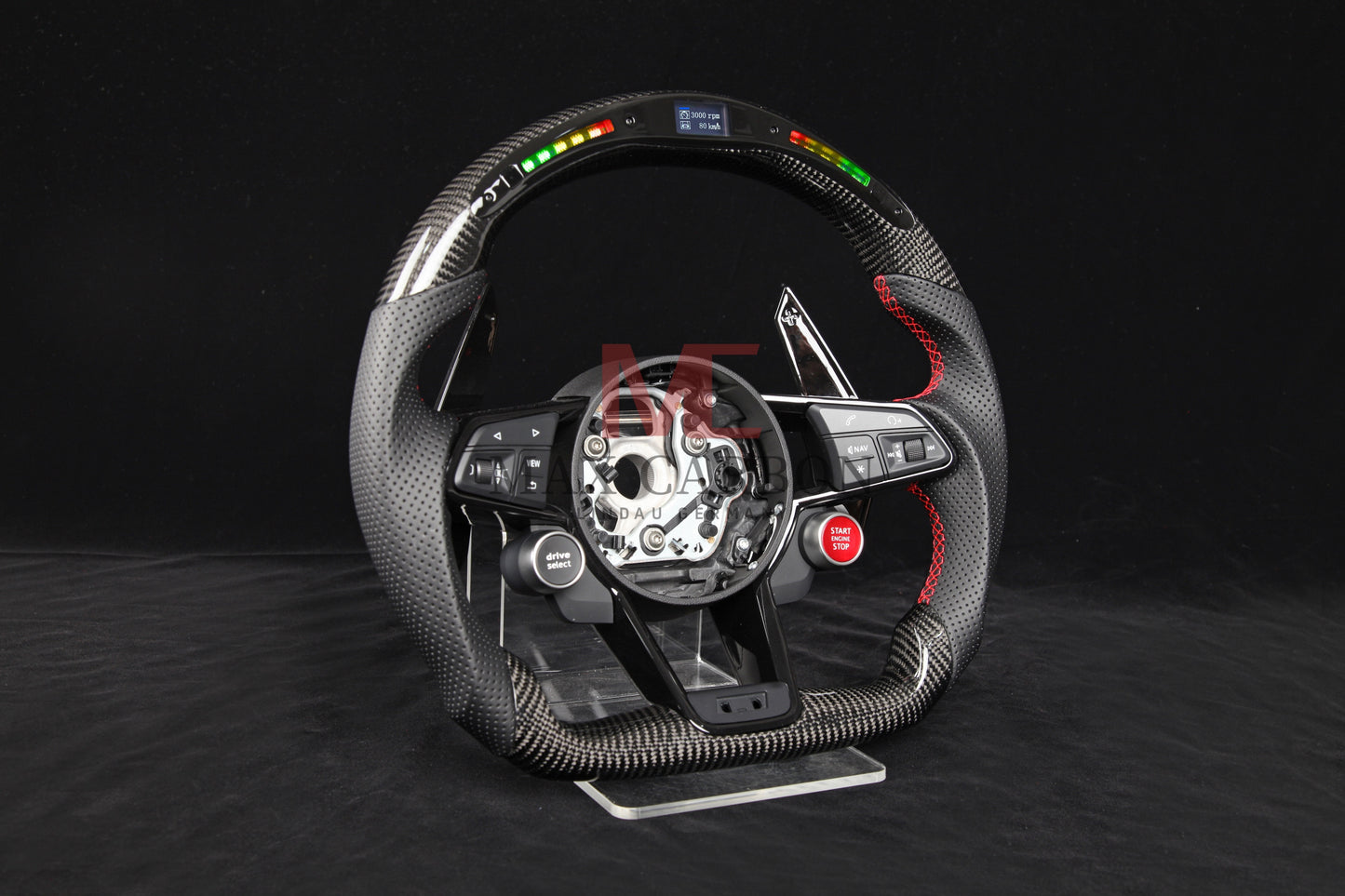 MC MAX CARBON Performance Dry Carbon Smart Steering Wheel LED Sport for Audi R8 4S