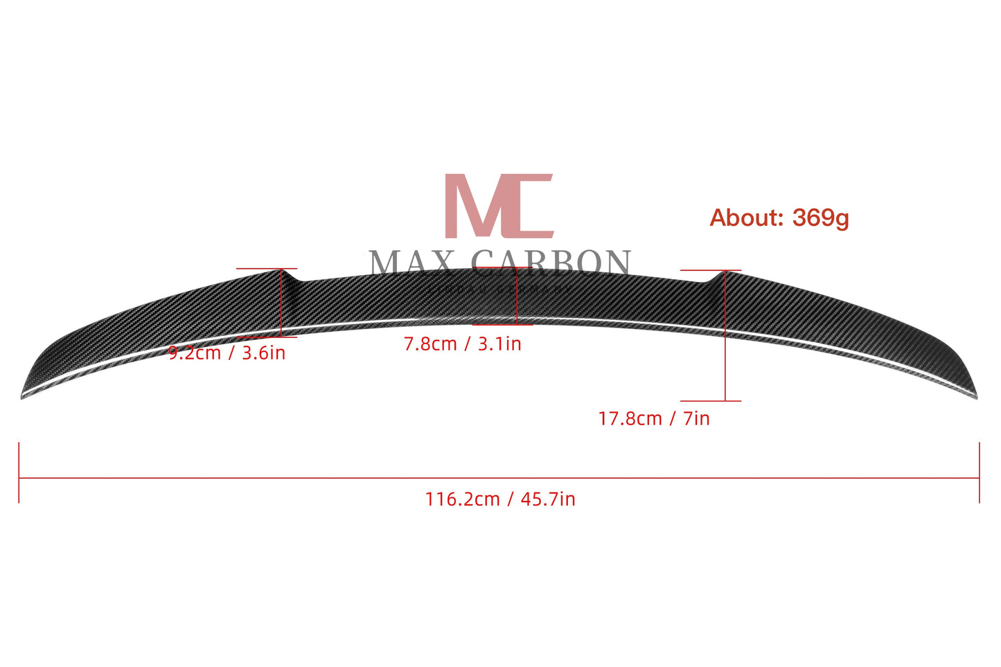 MC MAX CARBON Performance Sport Spoiler Lip for Audi A3 S3 RS3 8V Sedan 