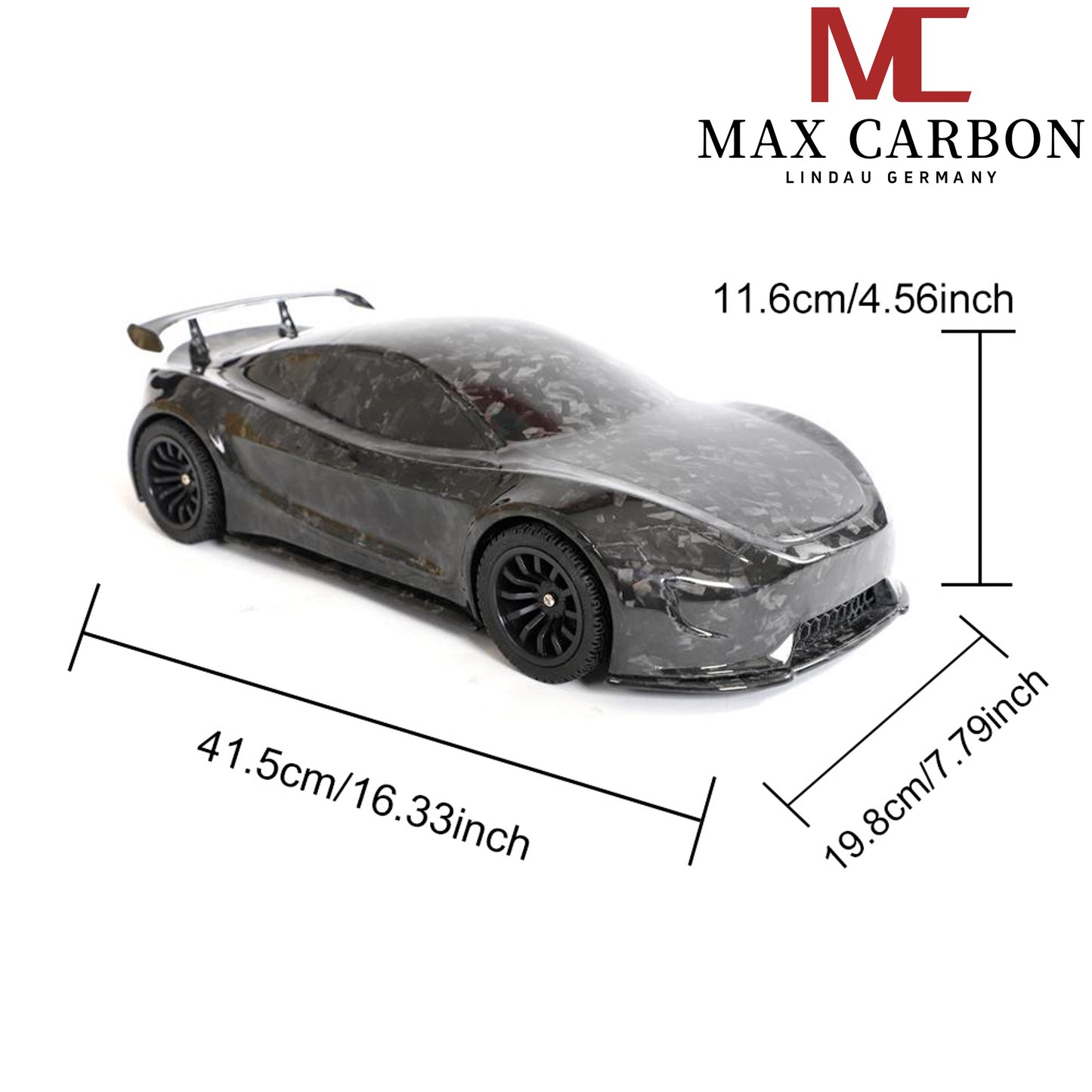 MAX CARBON Lifestyle Real Carbon Forged Carbon Hybrid Carbon Model Car made of Dry Carbon Prepreg 1:18 Sports Car Design Model Car
