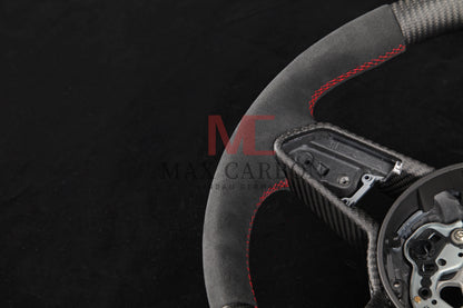 MC MAX CARBON Performance Dry Matt Carbon Steering Wheel with Clasp Replacement for Audi R8 4S