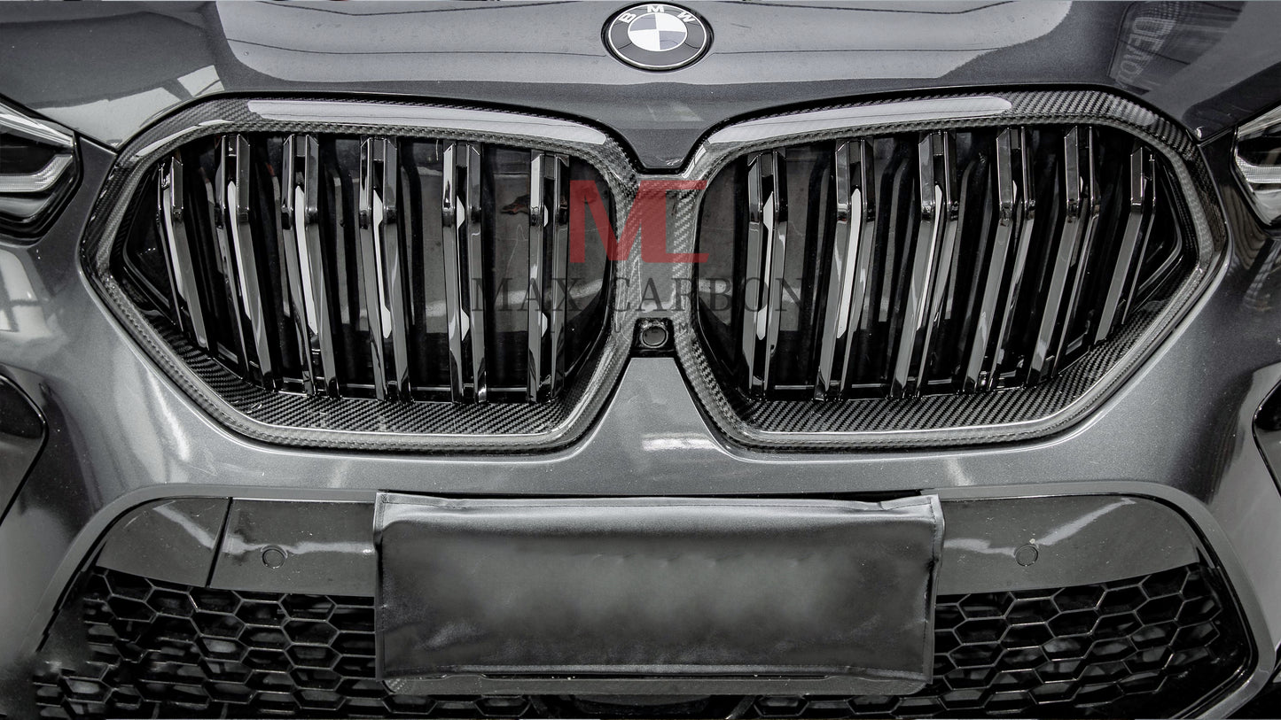 MC MAX CARBON Dry Carbon Performance Grille Grill Replacement for BMW X6 G06 X6M F96 