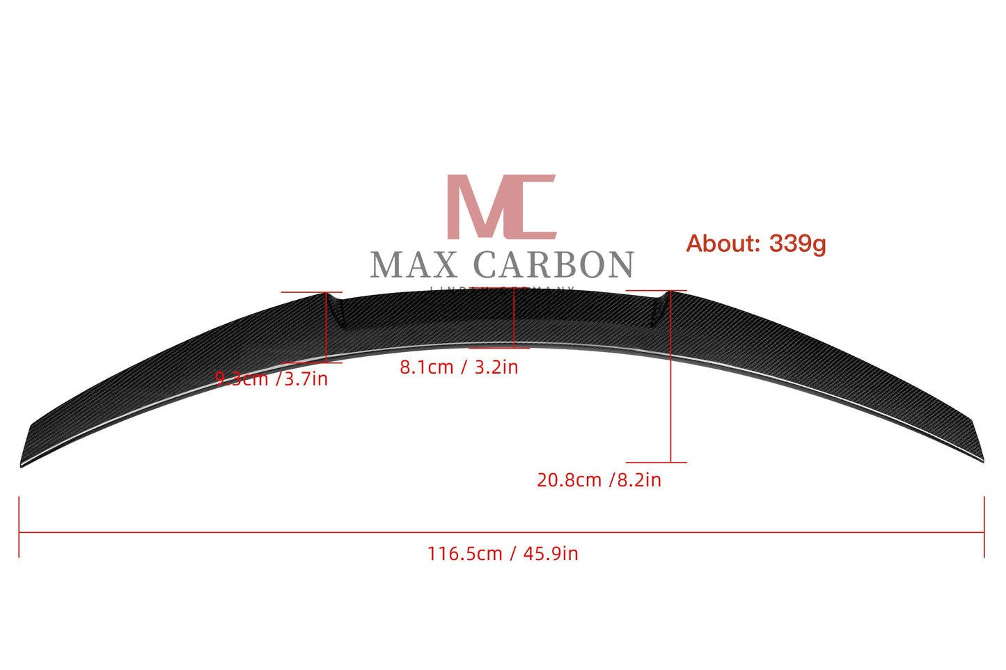MC MAX CARBON Performance Sport Spoiler Lip for Audi A3 S3 RS3 8V Sedan 