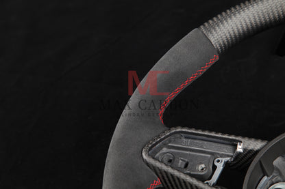 MC MAX CARBON Performance Dry Matt Carbon Steering Wheel with Clasp Replacement for Audi R8 4S