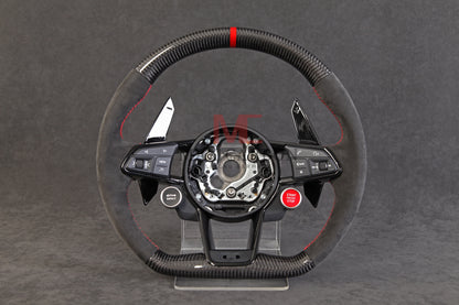 Volant complet MC MAX CARBON Performance Dry Carbon avec boutons et palettes de changement de vitesse de remplacement pour Audi R8 4S 