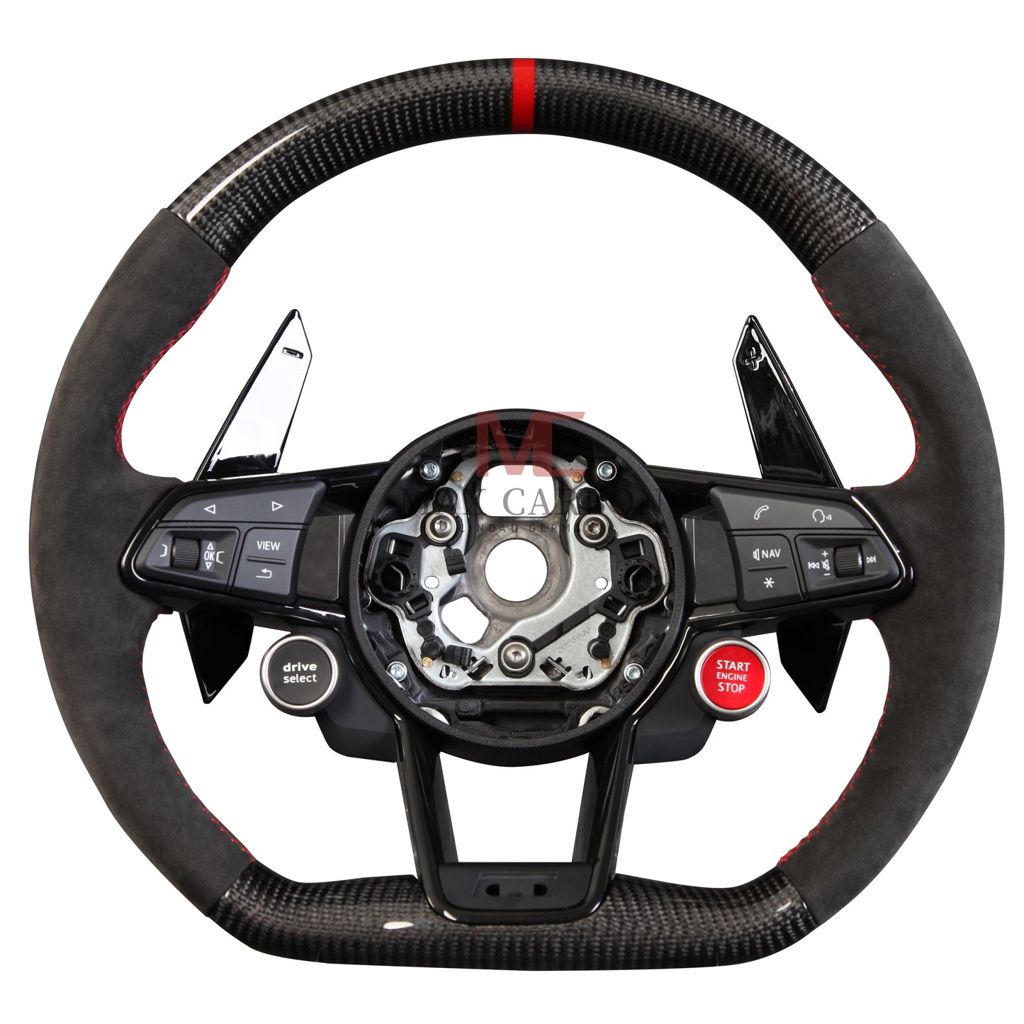 Volant complet MC MAX CARBON Performance Dry Carbon avec boutons et palettes de changement de vitesse de remplacement pour Audi R8 4S 