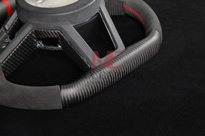 MC MAX CARBON Performance Dry Matt Carbon Steering Wheel with Clasp Replacement for Audi R8 4S