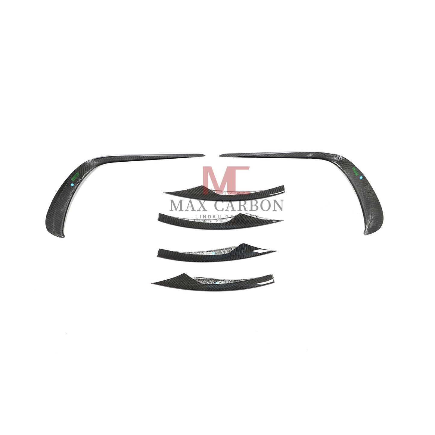 MC Performance 6PCS Carbon Front Bumper Canards for Mercedes Benz E Class W213 S213 E300 E350 E400 E450