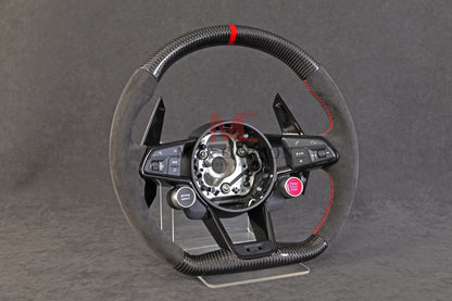 Volant complet MC MAX CARBON Performance Dry Carbon avec boutons et palettes de changement de vitesse de remplacement pour Audi R8 4S 