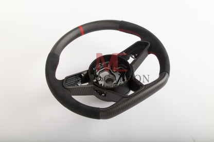 MC MAX CARBON Performance Dry Matt Carbon Steering Wheel with Clasp Replacement for Audi R8 4S