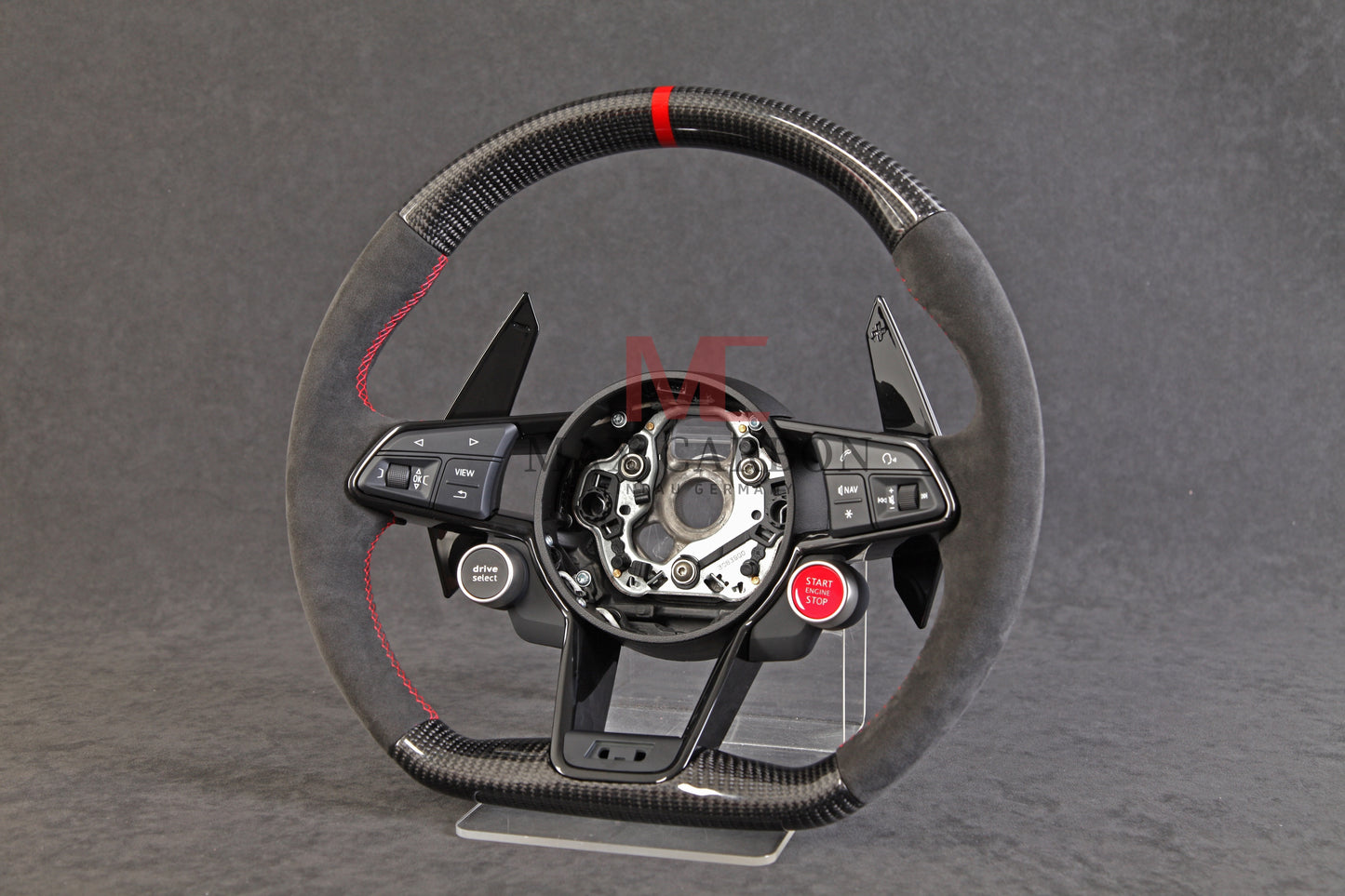 Volant complet MC MAX CARBON Performance Dry Carbon avec boutons et palettes de changement de vitesse de remplacement pour Audi R8 4S 