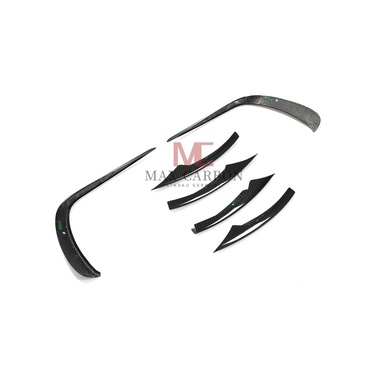 MC Performance 6PCS Carbon Front Bumper Canards for Mercedes Benz E Class W213 S213 E300 E350 E400 E450