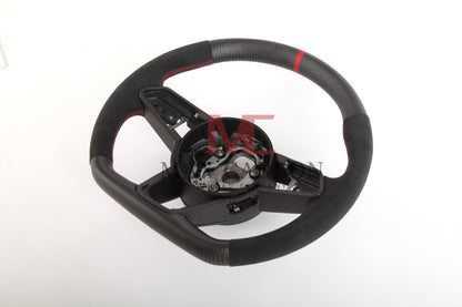 MC MAX CARBON Performance Dry Matt Carbon Steering Wheel with Clasp Replacement for Audi R8 4S