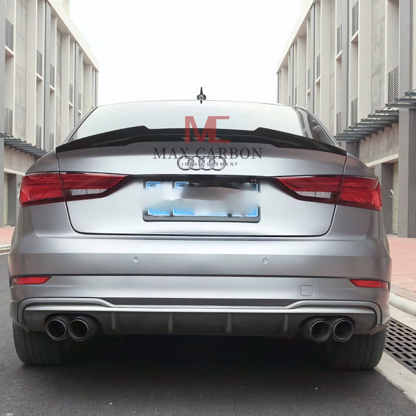 MC MAX CARBON Performance Sport Spoiler Lip for Audi A3 S3 RS3 8V Sedan 
