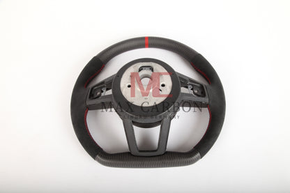 MC MAX CARBON Performance Dry Matt Carbon Steering Wheel with Clasp Replacement for Audi R8 4S