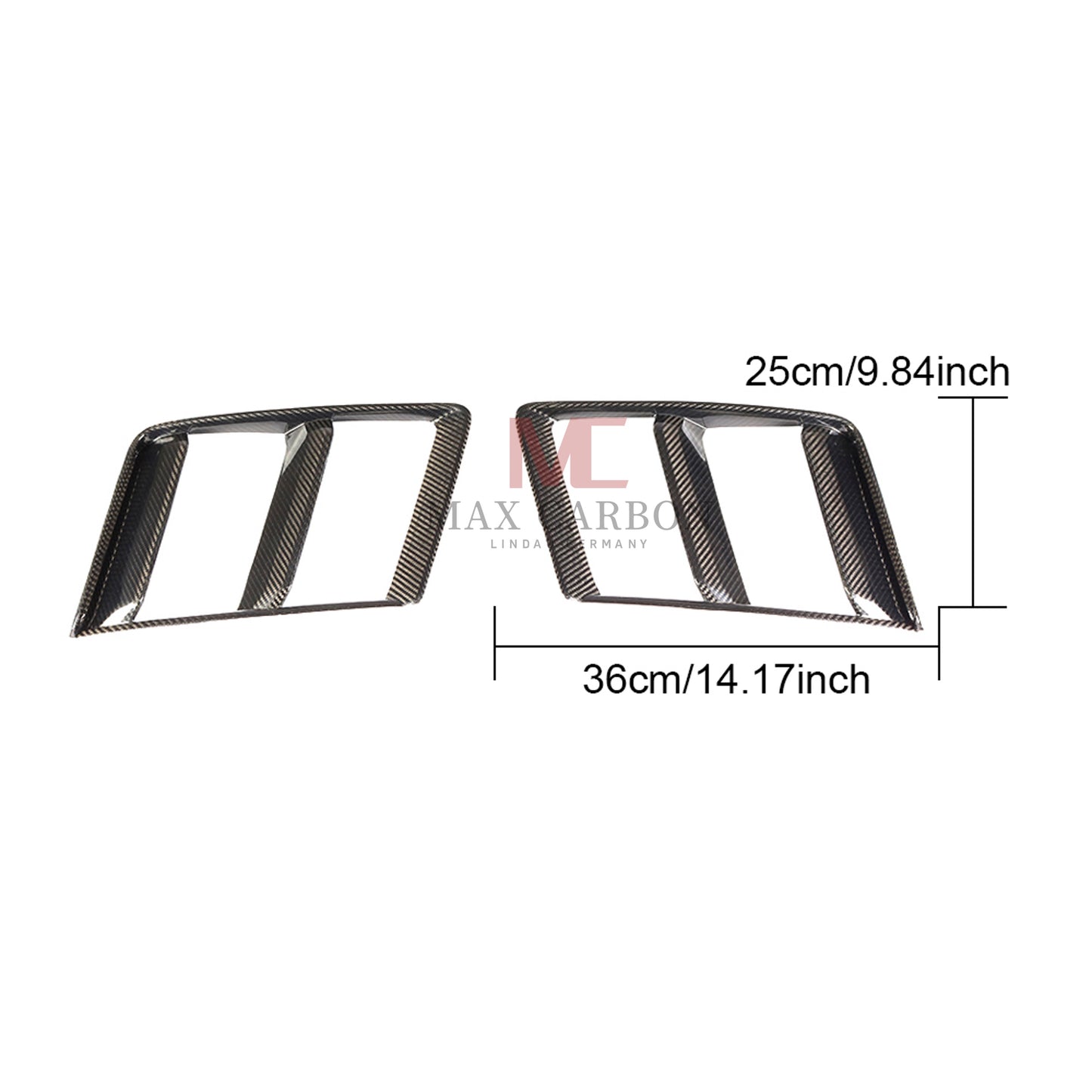 Prises d'air préimprégnées MC MAX CARBON DRY CARBON sur l'avant pour Audi R8 4S avant LCI 