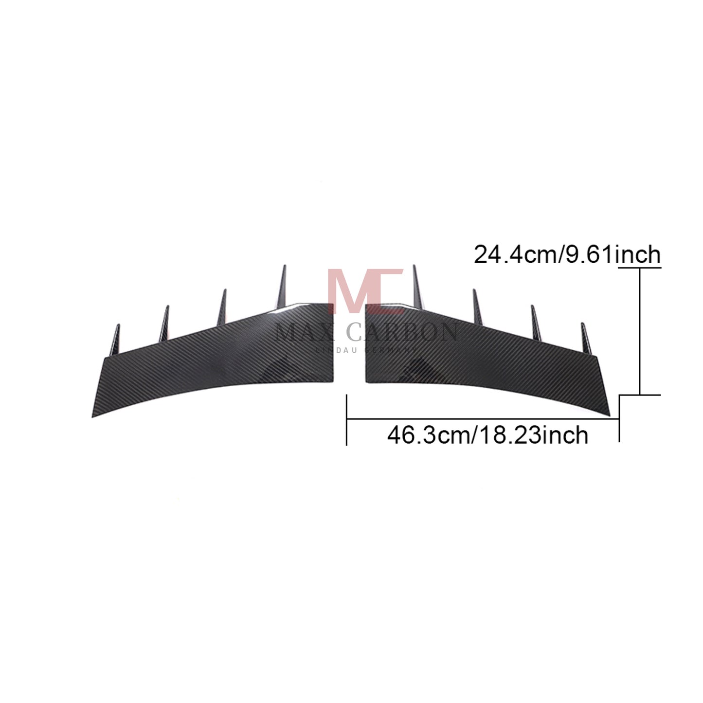 MC MAX CARBON DRY CARBON Prepreg For Audi R8 Carbon Front Bumper Canards AERO FLAPS AUDI R8 4S before LCI 