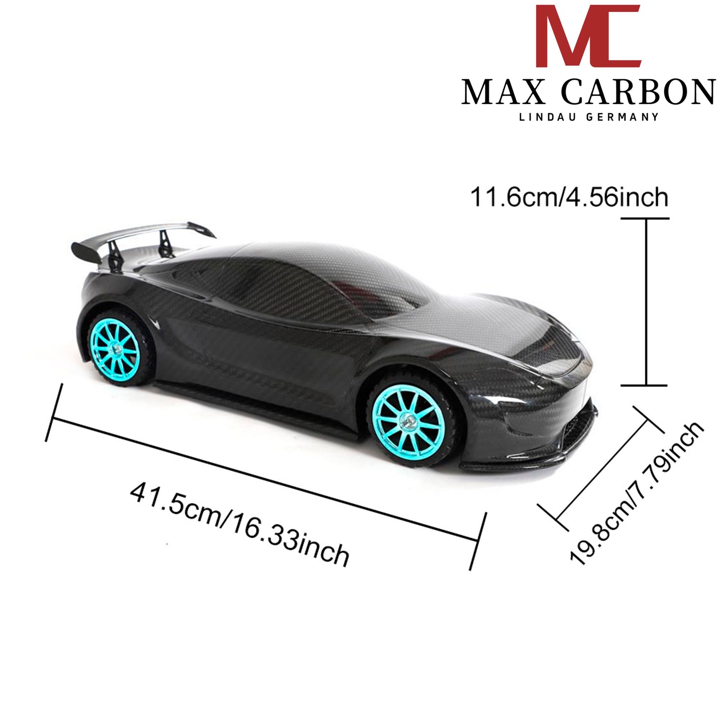 MAX CARBON Lifestyle Real Carbon Forged Carbon Hybrid Carbon Model Car made of Dry Carbon Prepreg 1:18 Sports Car Design Model Car