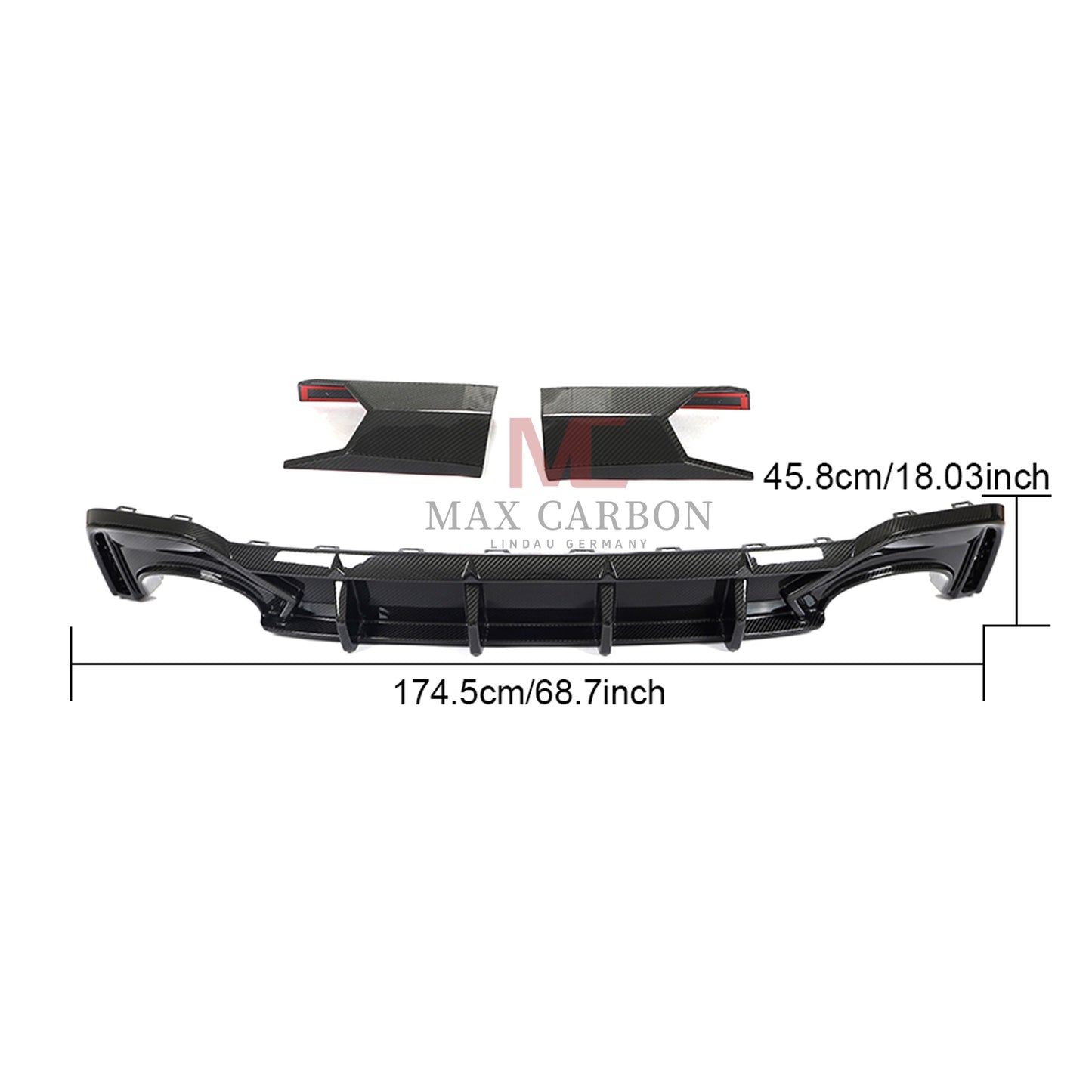 MC MAX CARBON Performance rear diffuser replacement for Audi RS6 C8 