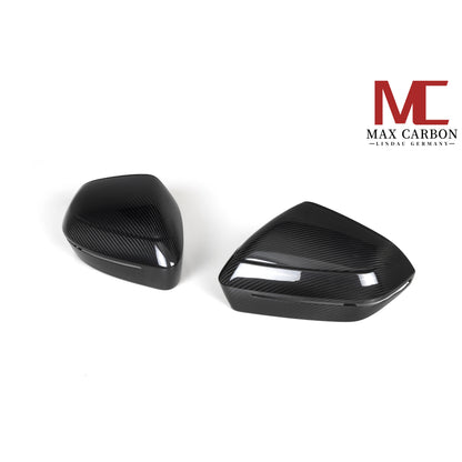 MAX CARBON Dry Carbon Mirror Caps Standard Replacement suitable for BMW 5 Series G60 G61 7 Series G70 M5 G90 G99 